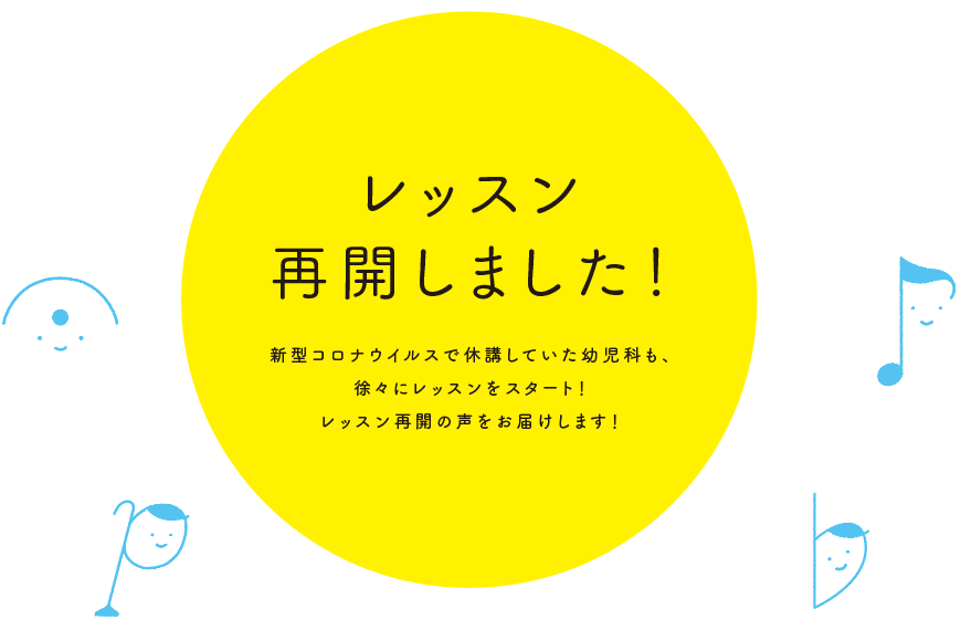 レッスン再開しました！　新型コロナウイルスで休講していた幼児科も、徐々にレッスンをスタート！レッスン再開の声をお届けします！